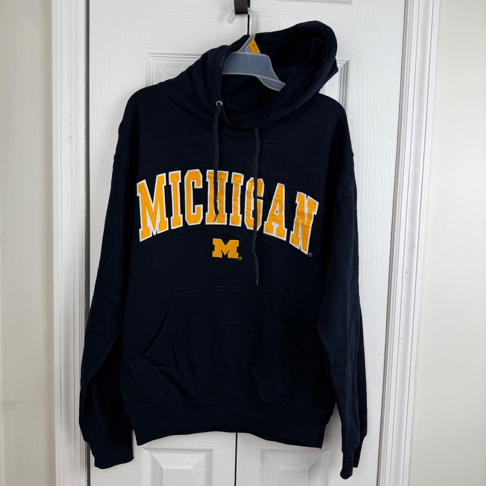 Vintage Old Varsity Brand Michigan Wolverines Hoodie‎ Black Small Mens NCAA